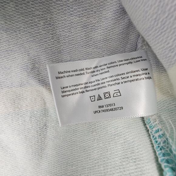 Wildfox Sweater Womens XL Blue Green Striped Crewneck Pullover Lightweight Top - Picture 5 of 7